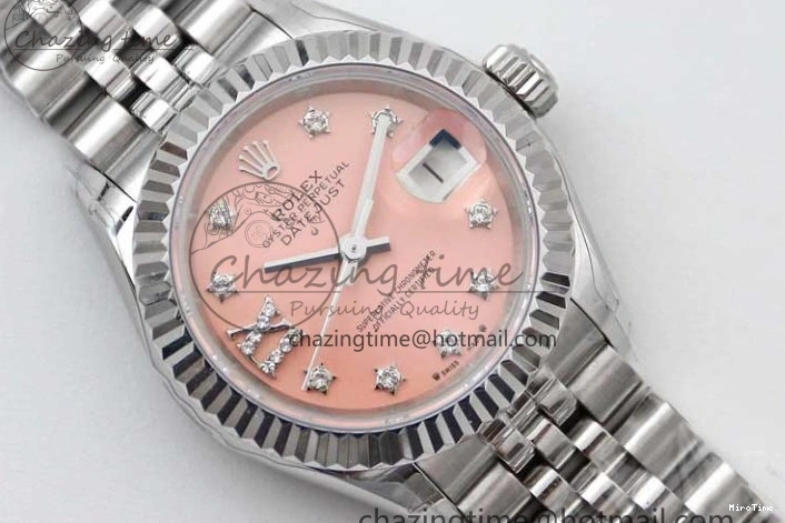 MiroTime 0404 HighPerformance Lady DateJust 28 SS TWF 1:1 Best Edition 904L Steel Pink Dial Diam Markers on President Bracelet NH 2179